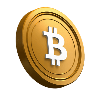 Ferdén álló Bitcoin (BTC) érme a hero szekció kialakításában